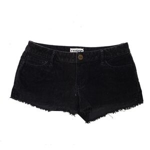 ROXY Black Cut-Off Corduroy Shorts  Fringe